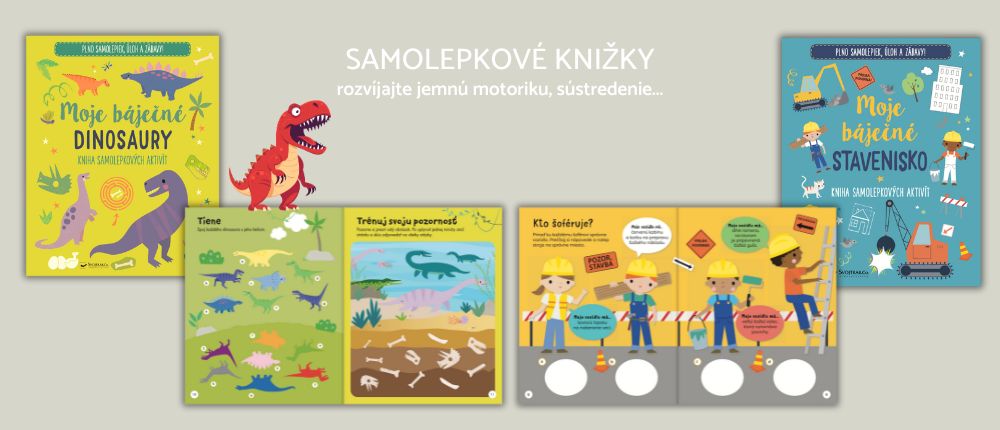 samolepky, dinosaury, stavenisko
